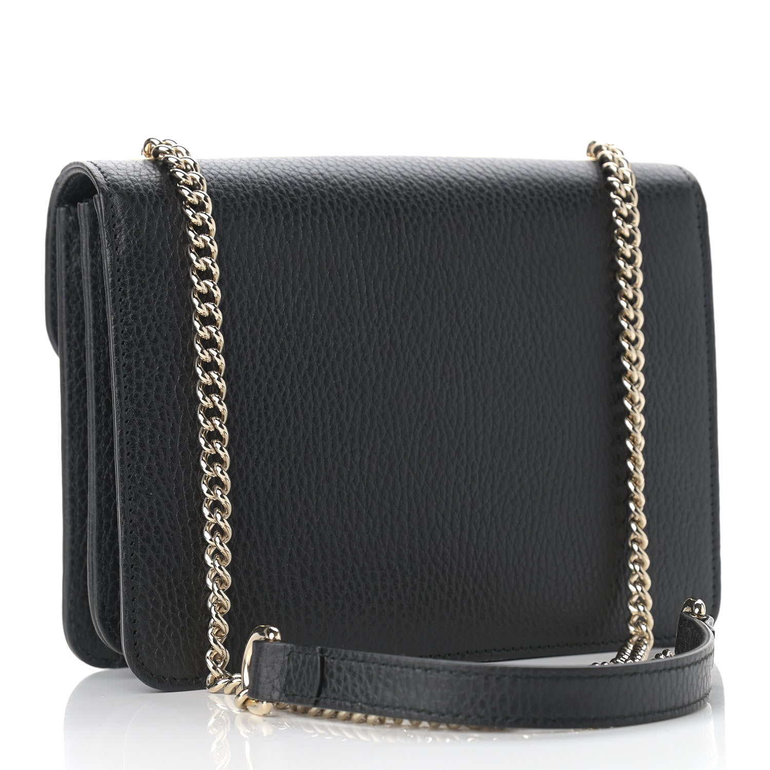 Gucci Dollar Calfskin Small Interlocking G Shoulder Bag Black 3 of 10