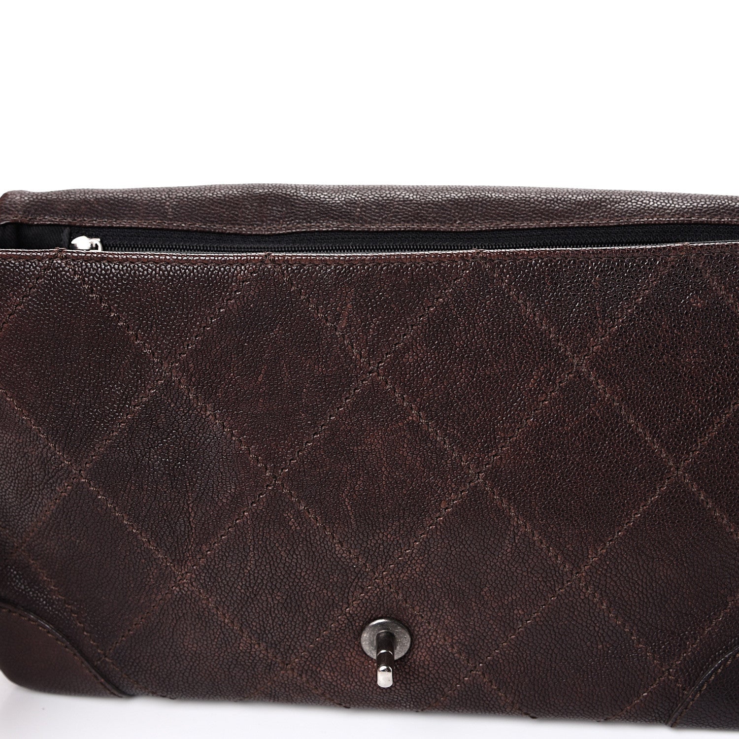 Chanel Caviar Outdoor Ligne Flap Dark Brown 12 of 15