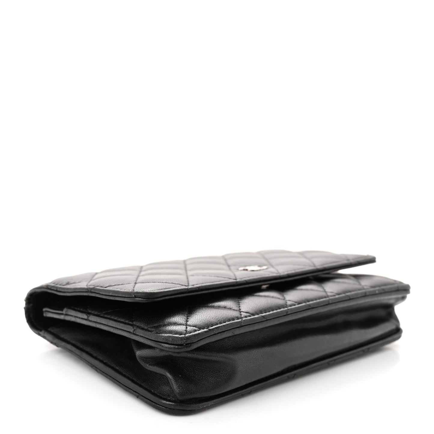 Lambskin Quilted Wallet On Chain WOC Black