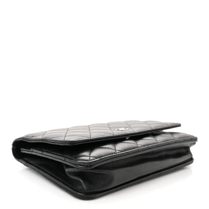 Chanel Lambskin Quilted Wallet On Chain WOC Black 4 of 12