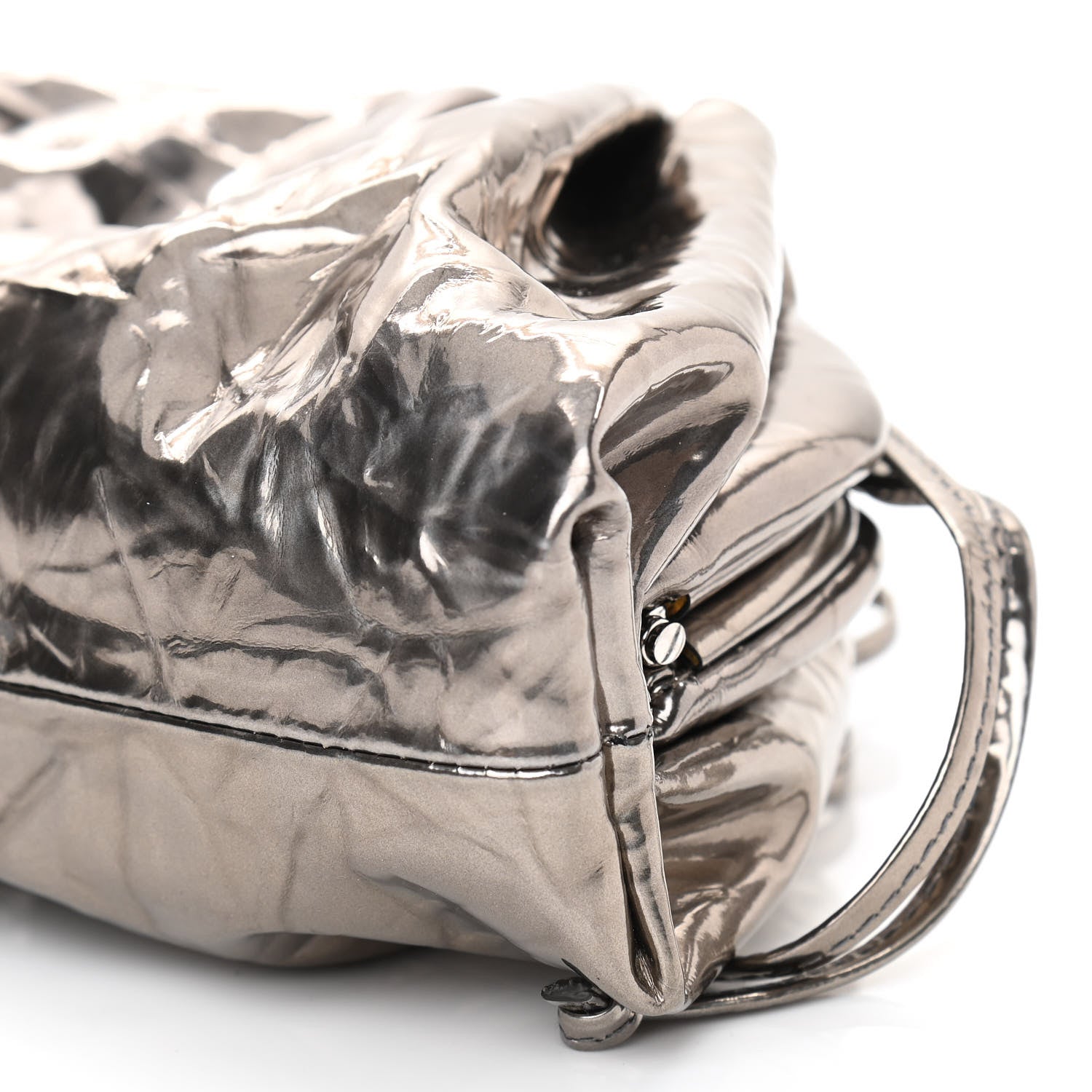Bottega Veneta Metallic Crushed Calfskin The Mini Pouch Anchor 11 of 11
