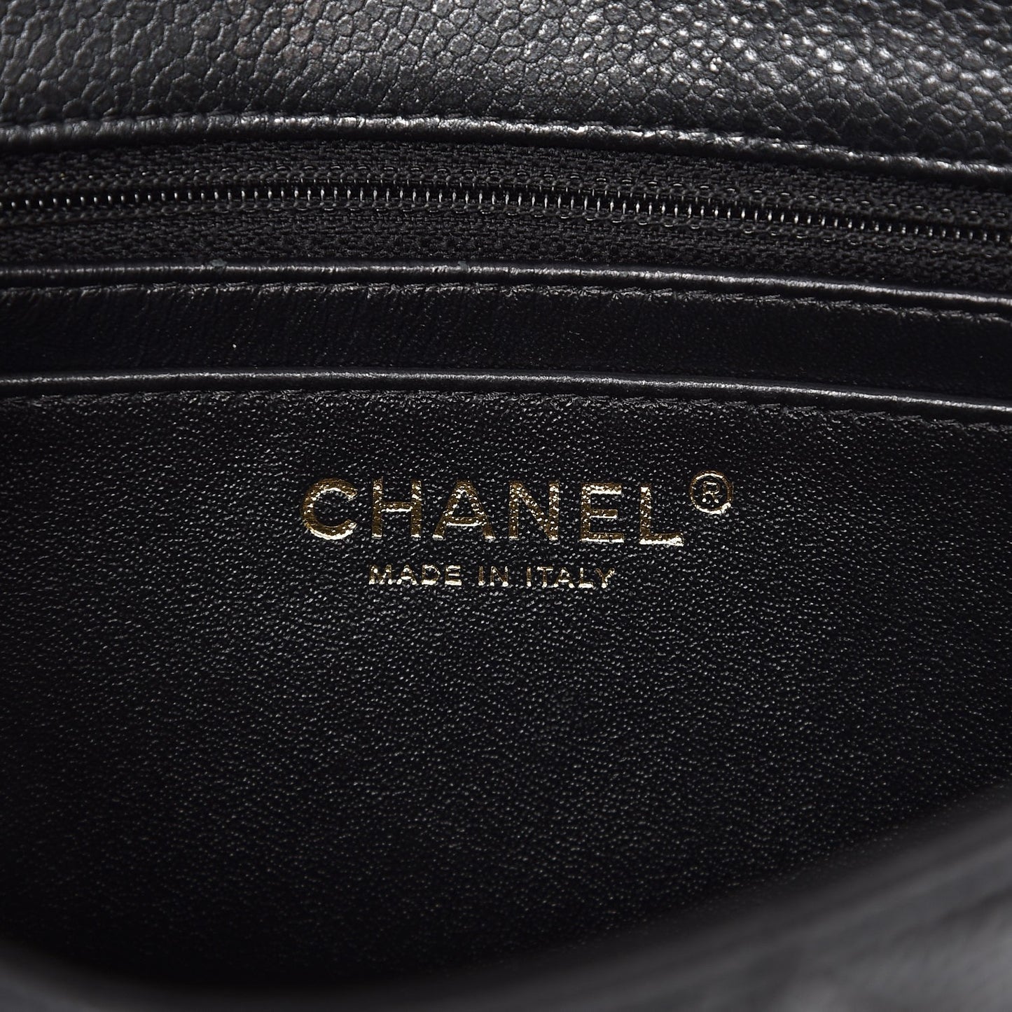 Caviar Quilted Mini Rectangular Flap Dark Charcoal