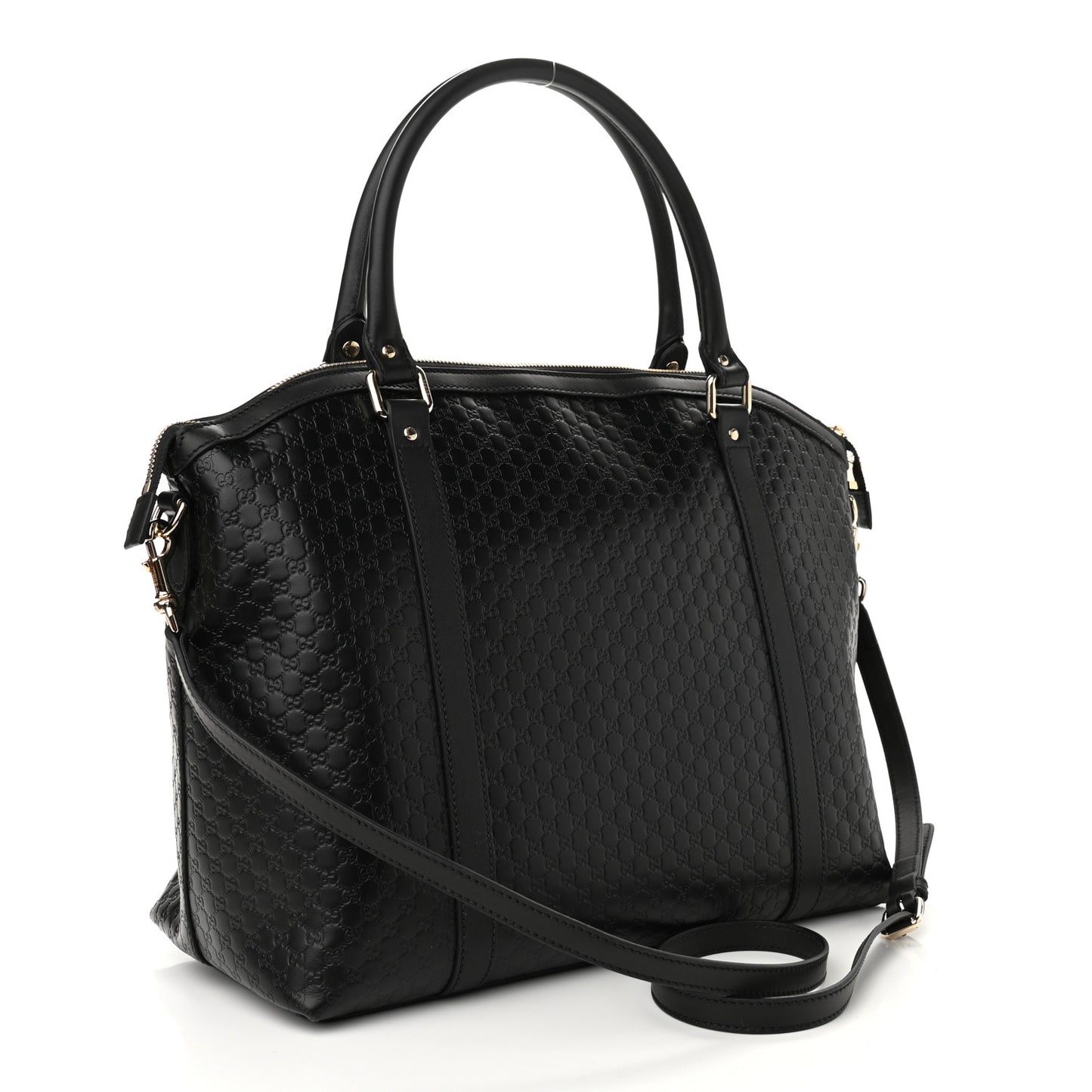 Soft Microguccissima Large Dome Satchel Black