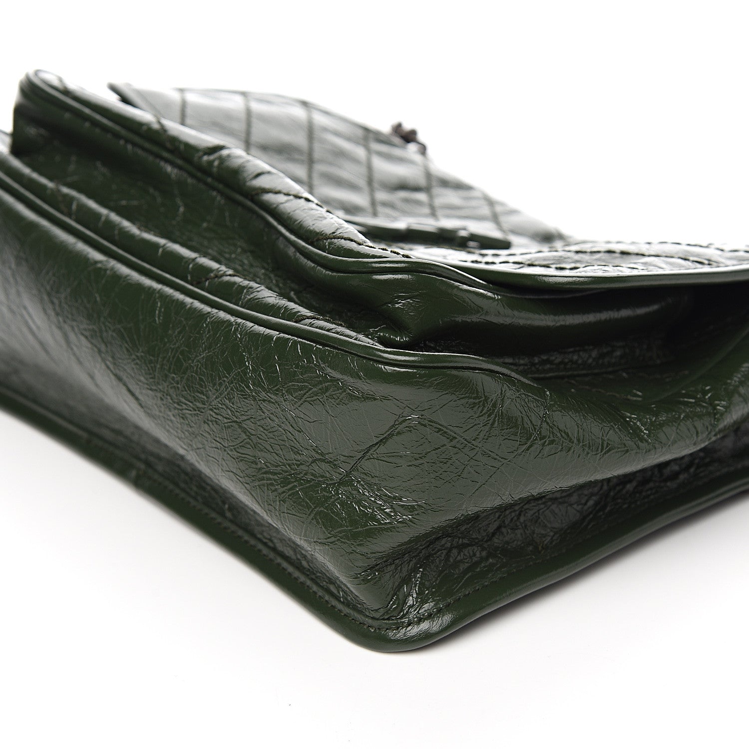 Saint Laurent Crinkled Calfskin Matelasse Monogram Medium Niki Chain Satchel Military Olive 9 of 9