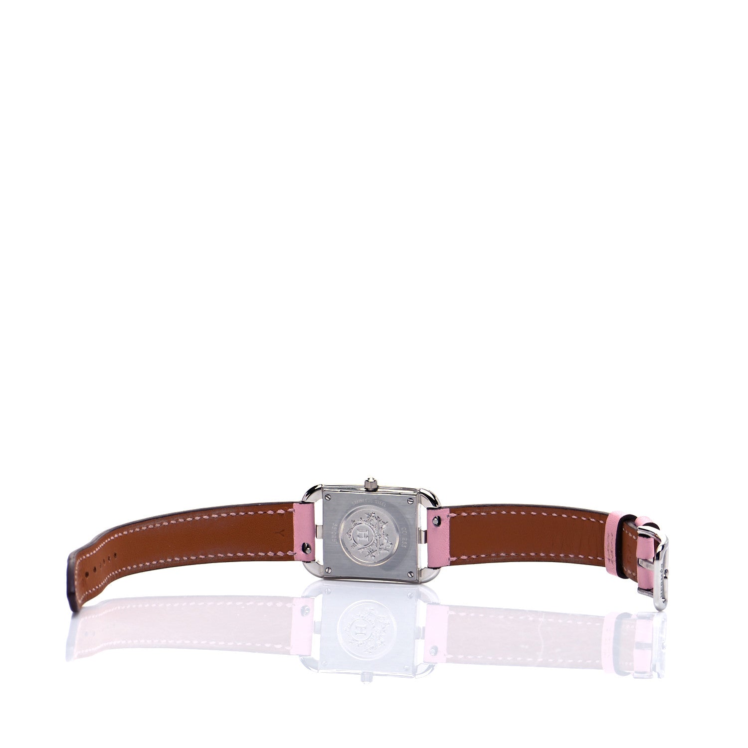 Hermes Stainless Steel Swift Diamond Pink Sapphire Mother of Pearl 23mm Cape Cod Quartz Watch Rose Sakura 6 of 7