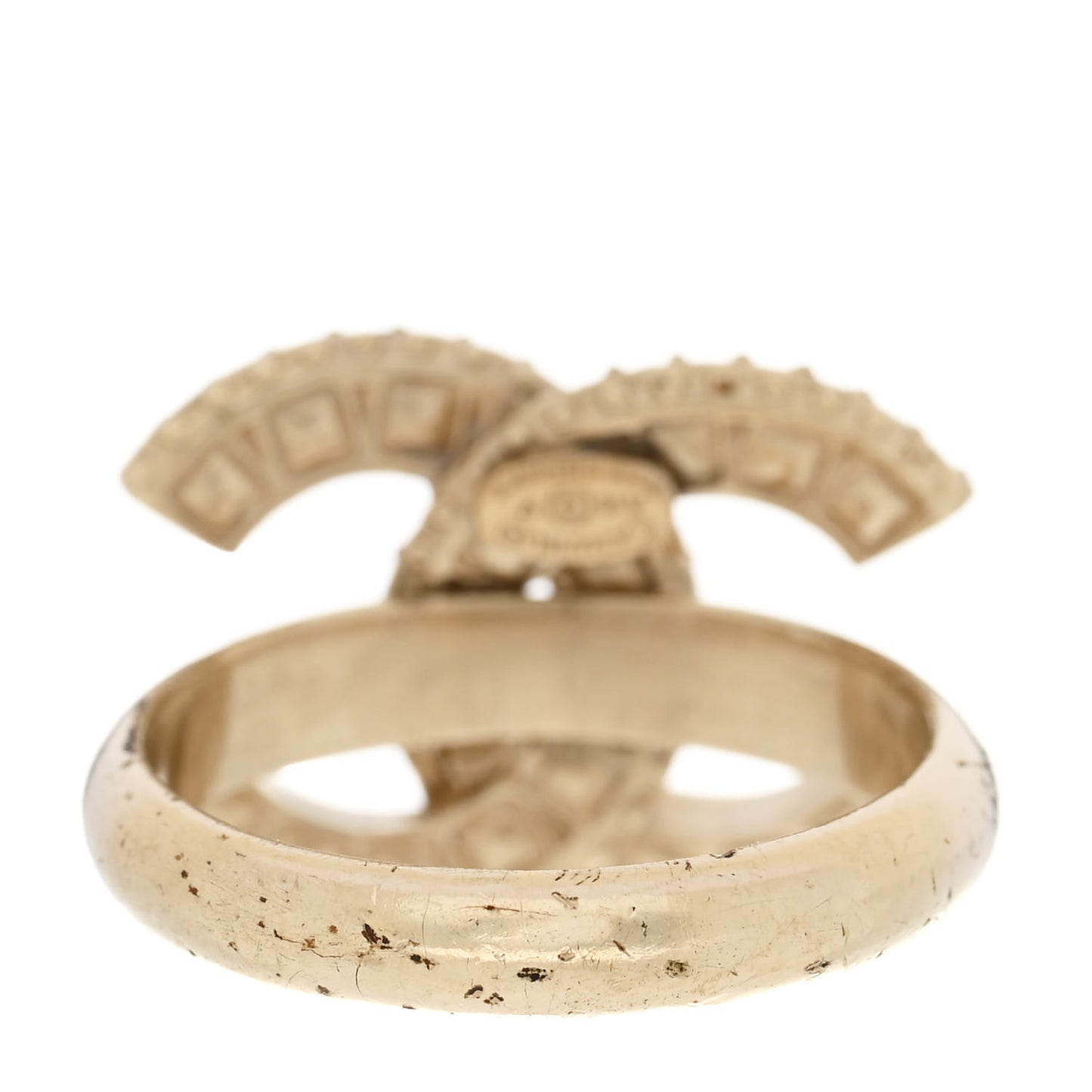Metal Crystal CC Ring 49 5 Gold