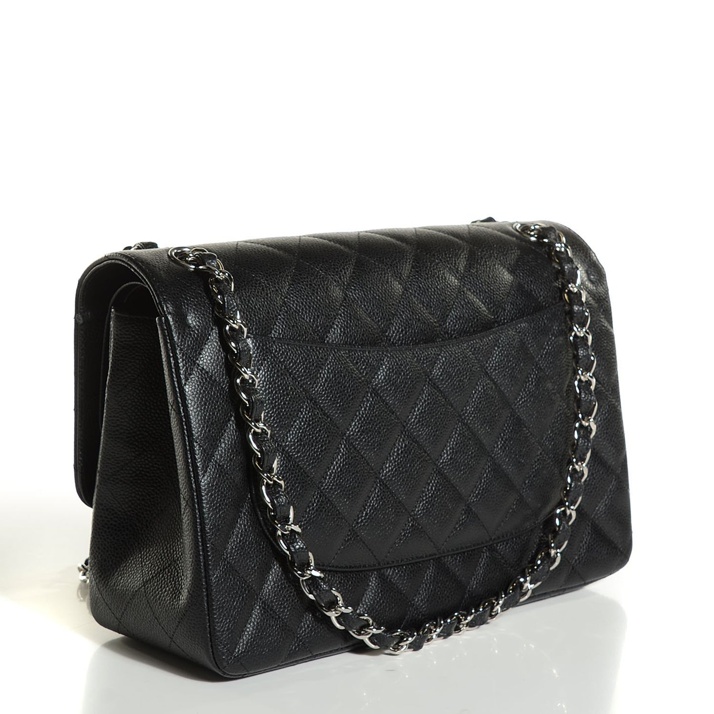 Caviar Quilted Jumbo Double Flap Black