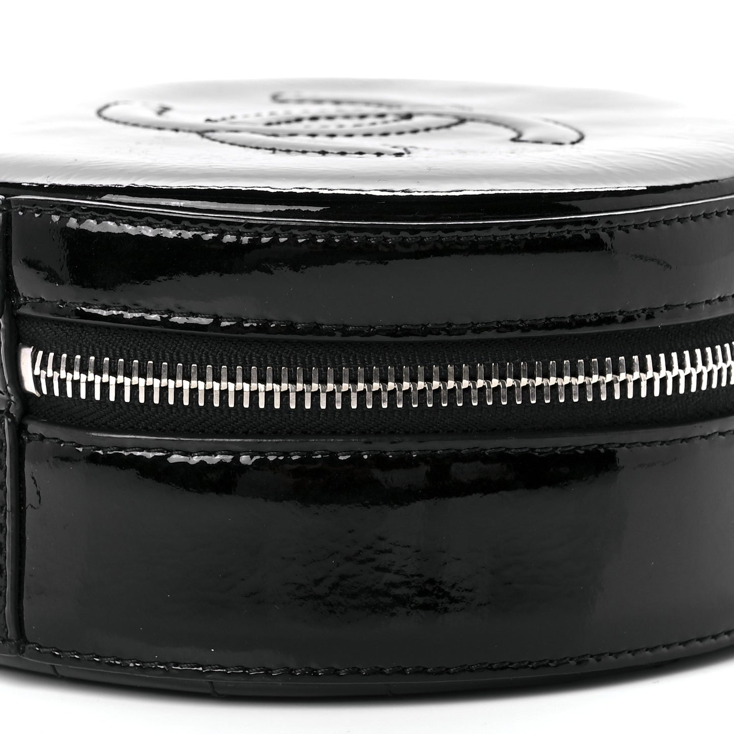 Patent Round As Earth Evening Bag Black