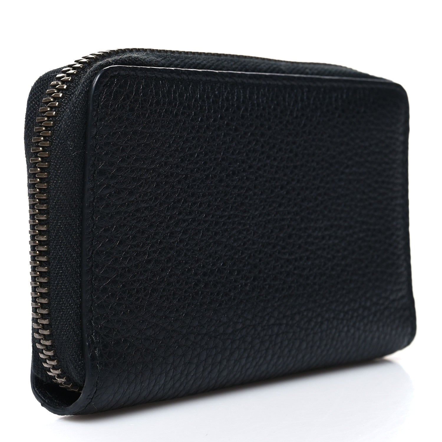 Gucci Calfskin Logo Zip Around Card Case Black 3 of 8