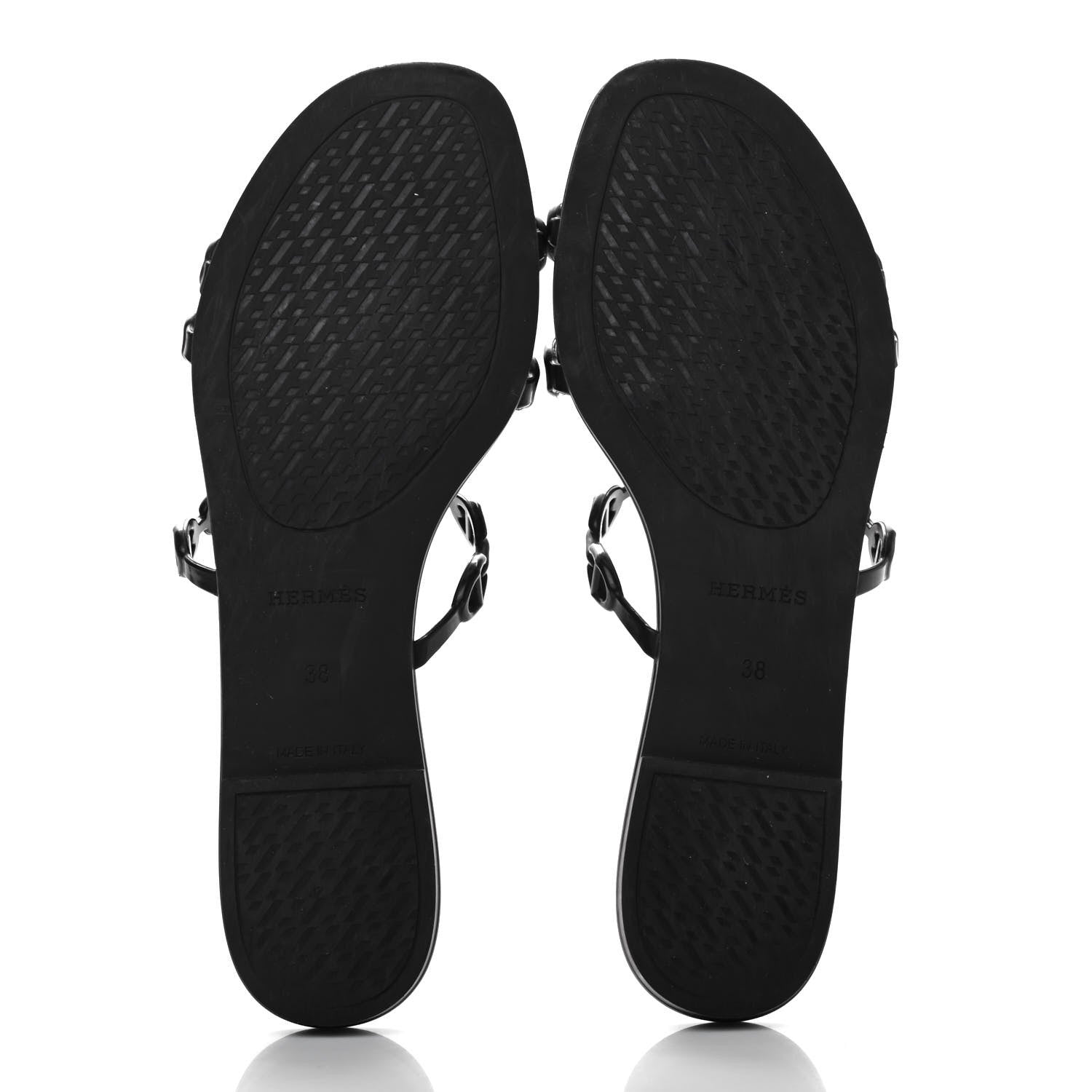 Hermes Rubber Chaine d'Ancre Rivage Sandals 38 Black 5 of 8