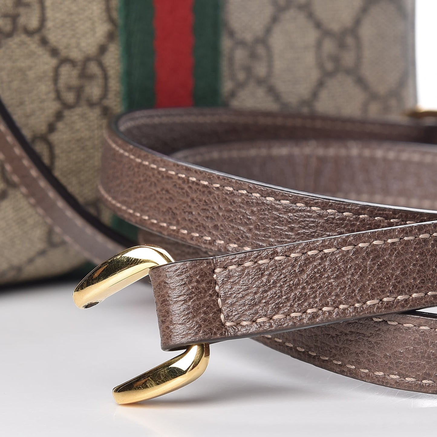 GG Supreme Monogram Web Mini Ophidia Shoulder Bag Brown