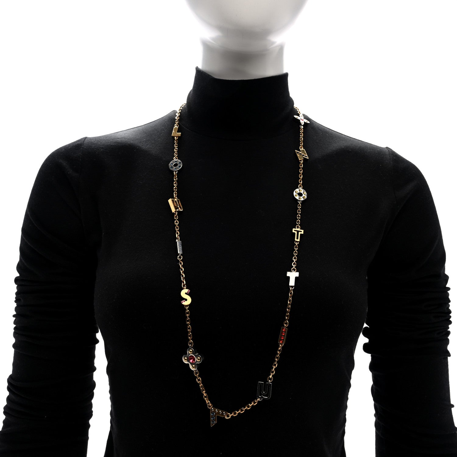 Louis Vuitton Love Letters Timeless Long Necklace Gold 3 of 3