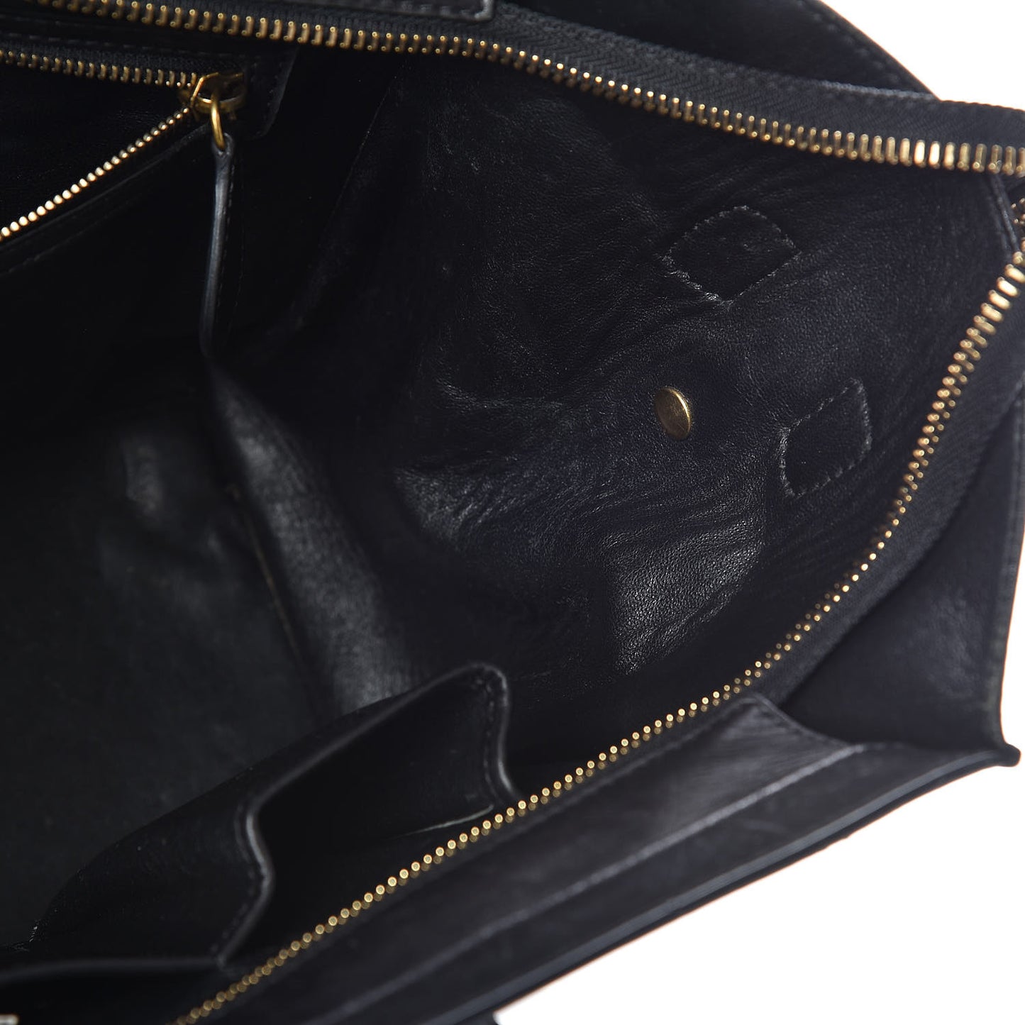 Smooth Calfskin Shrunken Lambskin Mini Bi-Color Luggage Black White
