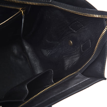 Celine Smooth Calfskin Shrunken Lambskin Mini Bi-Color Luggage Black White 10 of 31