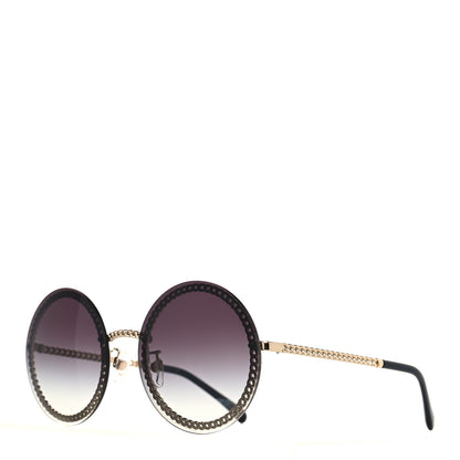Chanel Metal Chain Round Sunglasses 4245 Black 1 of 7