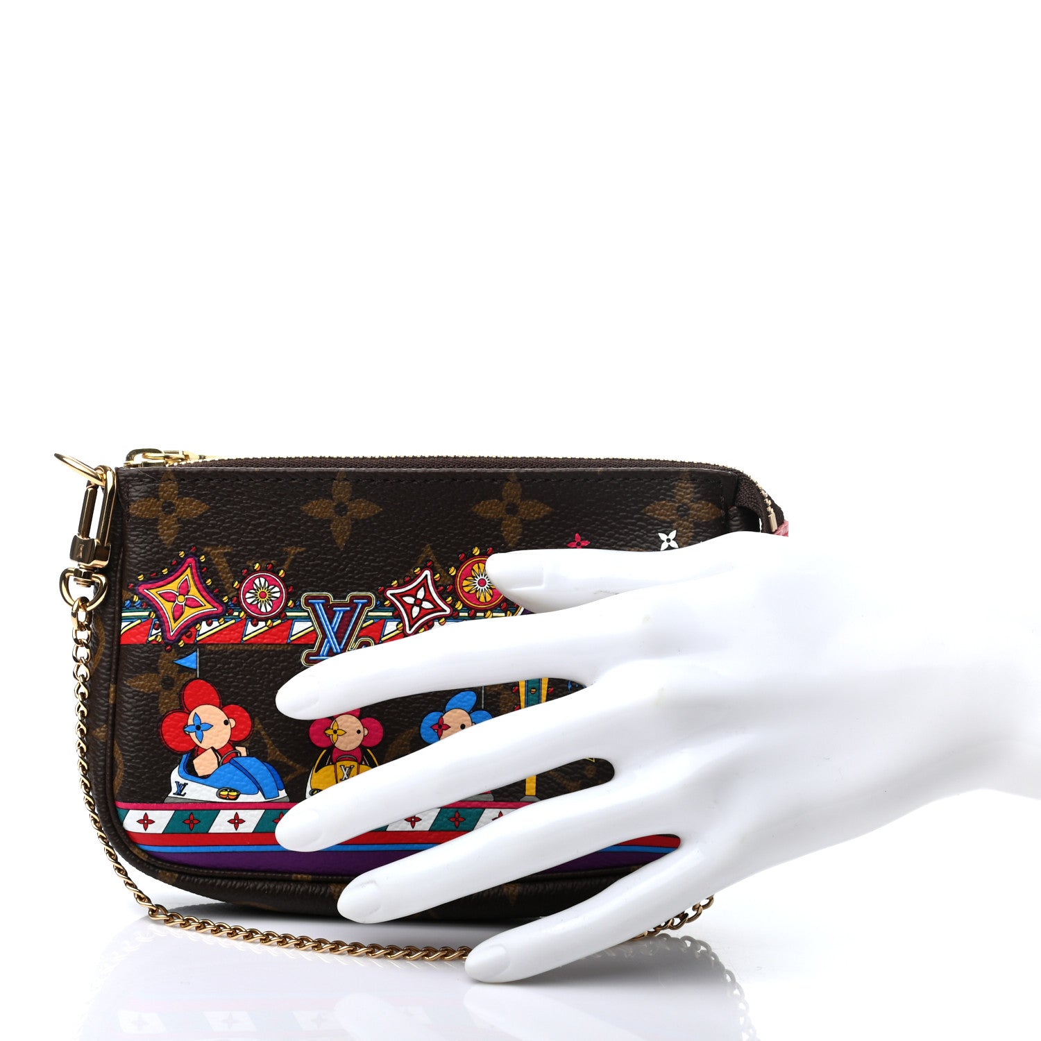 Louis Vuitton Monogram 2020 Christmas Animation Bumper Cars Mini Pochette Accessories Coquelicot 2 of 7