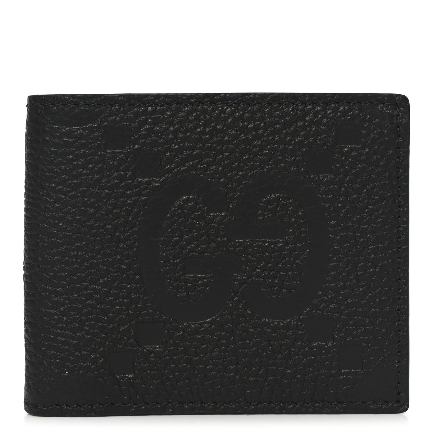 Piuma Calfskin Jumbo GG Embossed Wallet Black