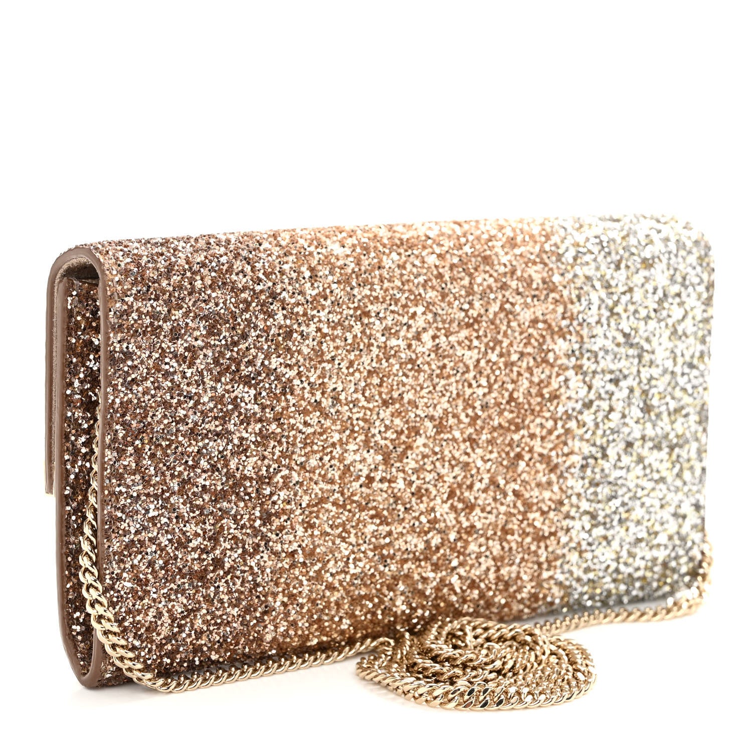 Jimmy Choo Glitter Degrade Emmie Clutch Silver Gold Rose Gold 3 of 9