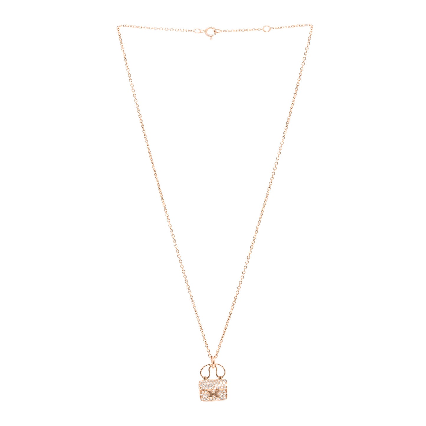 18K Rose Gold Diamond Constance Amulette Pendant Necklace