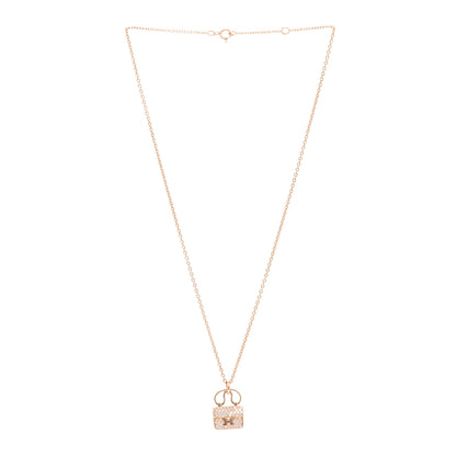 Hermes 18K Rose Gold Diamond Constance Amulette Pendant Necklace 3 of 6