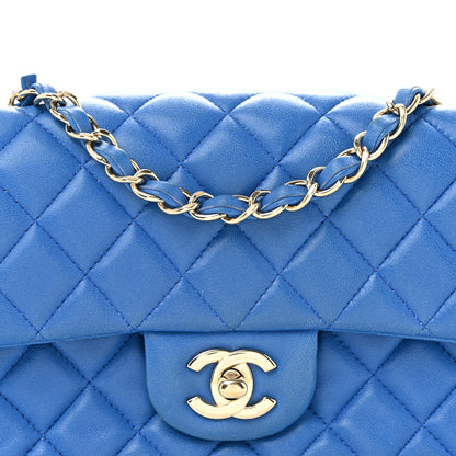 Chanel Lambskin Quilted Mini Rectangular Flap Blue 8 of 13