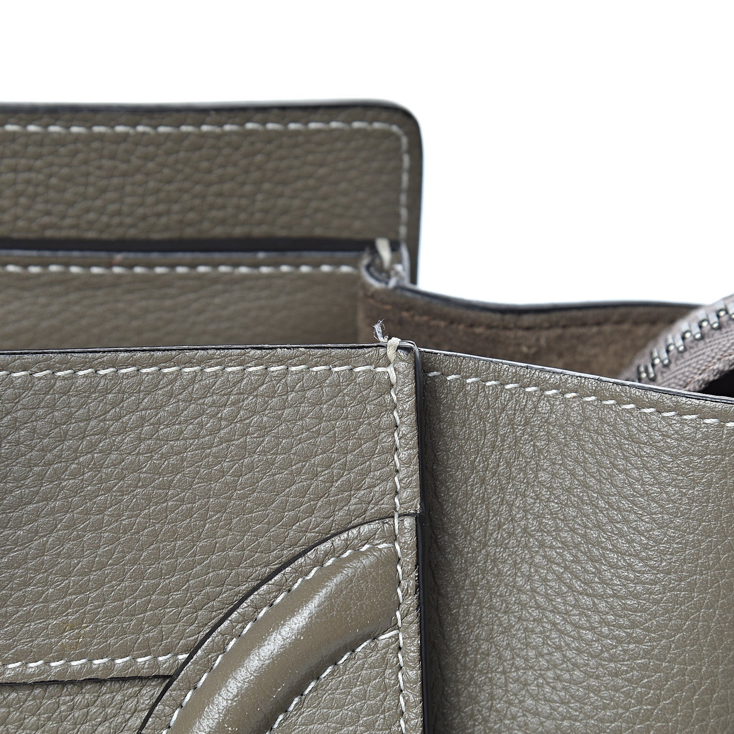 Celine Drummed Calfskin Micro Luggage Souris 24 of 25