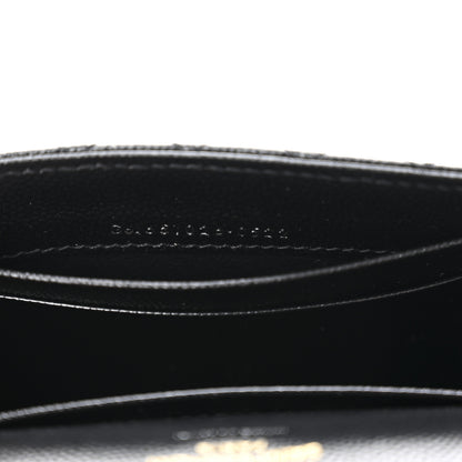 Saint Laurent Grain De Poudre Textured Mixed Matelasse Triquilt Small Monogram Envelope Wallet Black 7 of 10