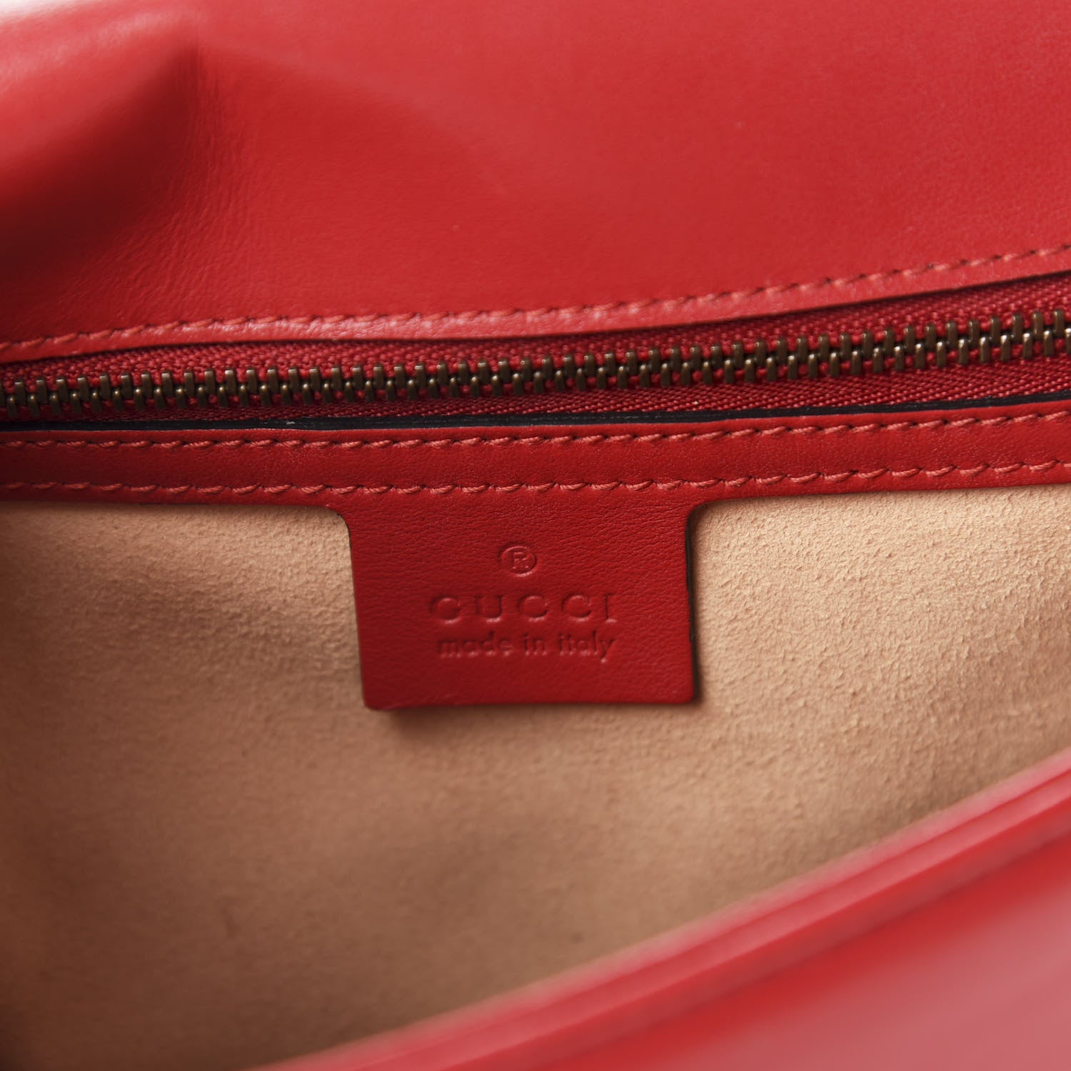 Gucci Calfskin Matelasse Small GG Marmont Top Handle Shoulder Bag Hibiscus Red 8 of 10