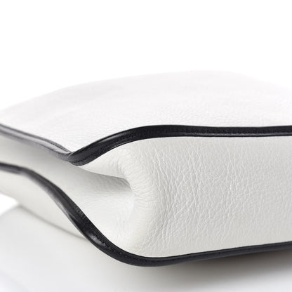 Hermes Taurillon Clemence Vespa PM White Black 14 of 16