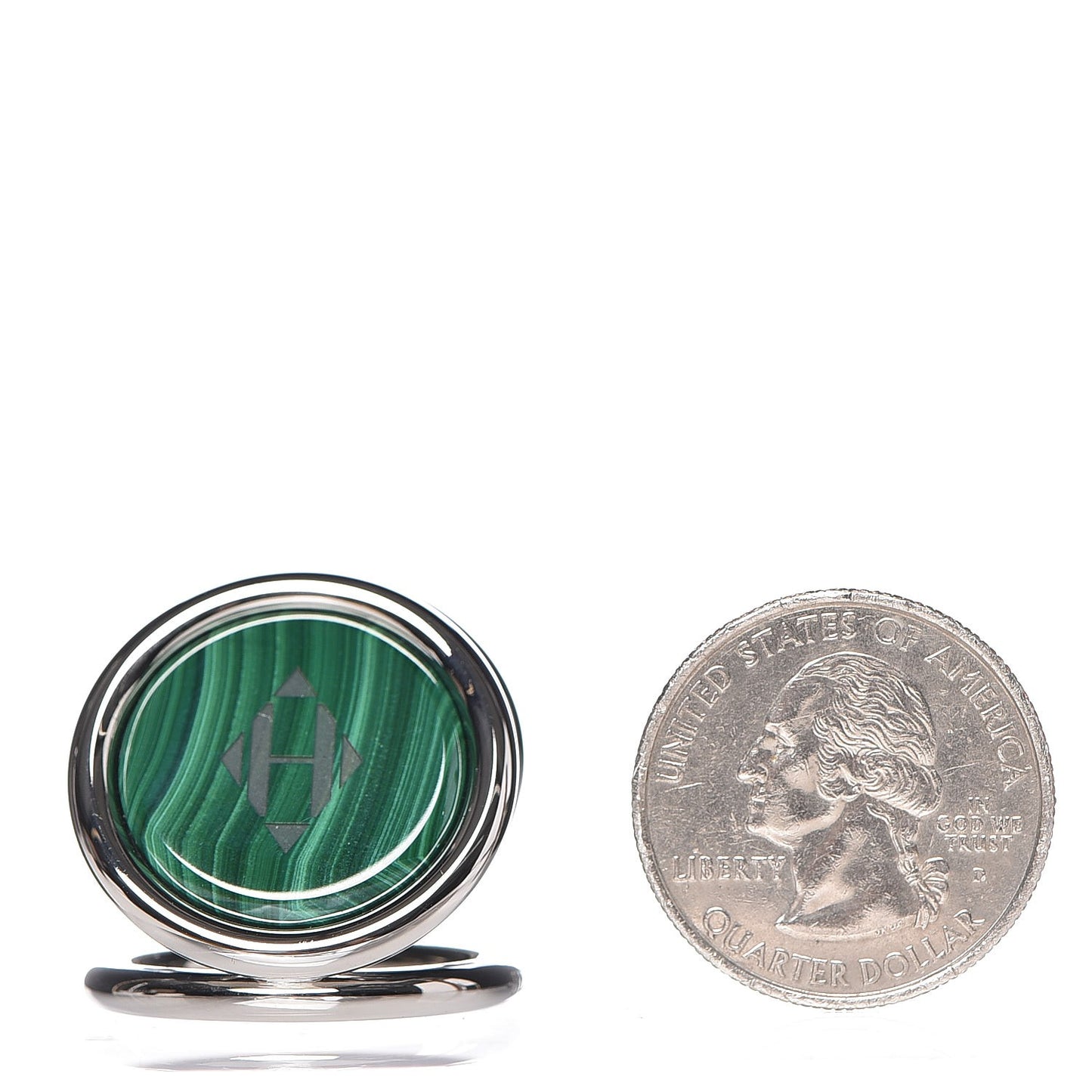 Palladium Trio Scarf Ring Malachite