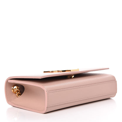 Saint Laurent Grain De Poudre Small Monogram Kate Satchel Pale Pink 4 of 9