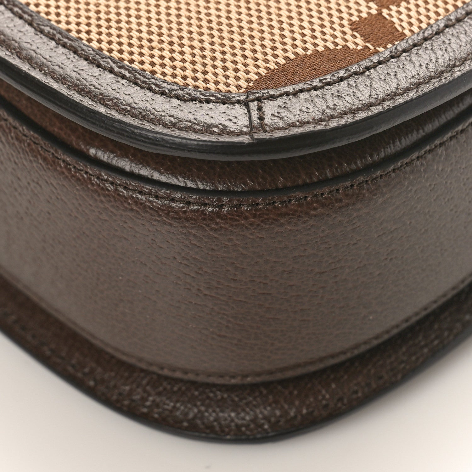 Gucci Monogram Jumbo GG Textured Dollar Calfskin Web Small Bamboo 1947 Top Handle Bag Camel Ebony New Acero 9 of 9