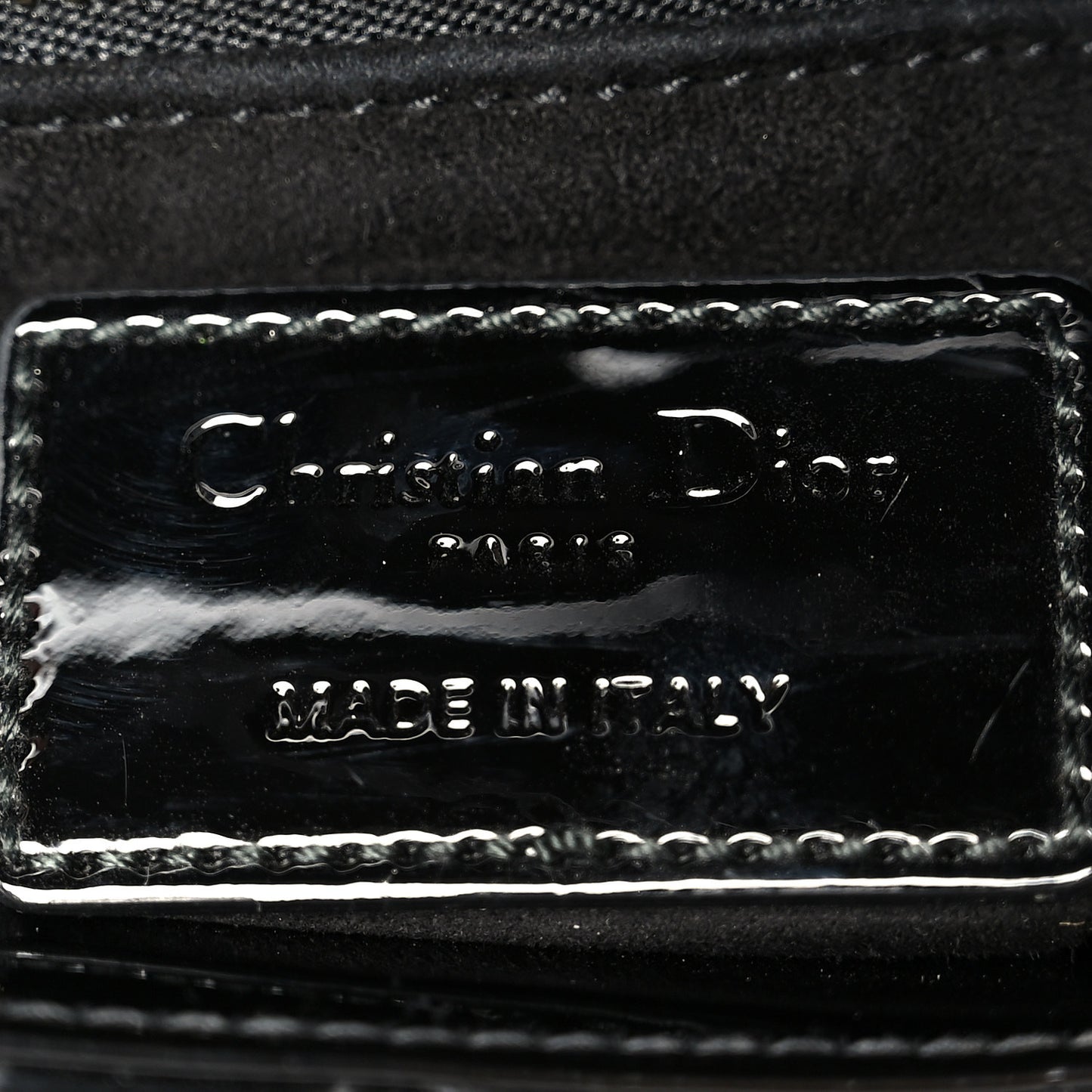 Patent Cannage Mini Lady Dior Black