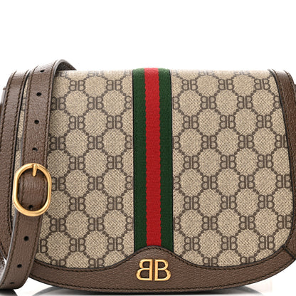 Gucci X BALENCIAGA BB Supreme Monogram Web Small Ophidia Shoulder Bag Beige New Acero 7 of 10