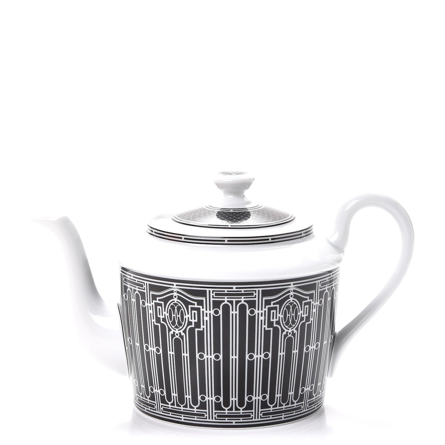 Porcelain H Deco Coffee/Tea Pot Black