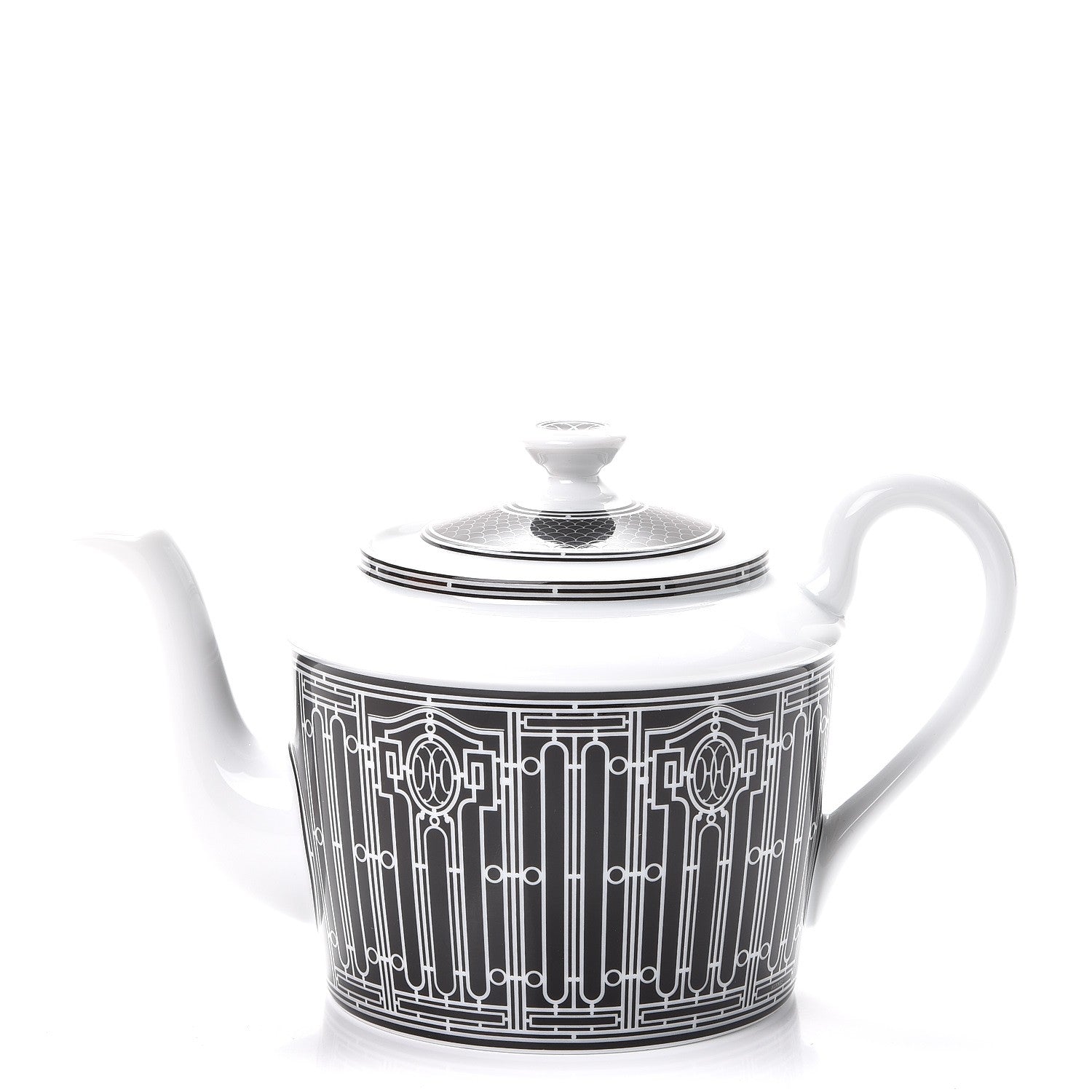 Hermes Porcelain H Deco Coffee/Tea Pot Black 1 of 10