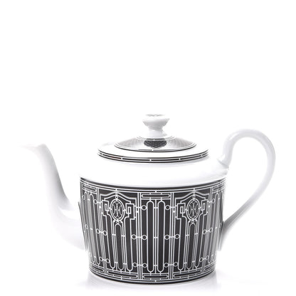Hermes Porcelain H Deco Coffee/Tea Pot Black 1 of 10