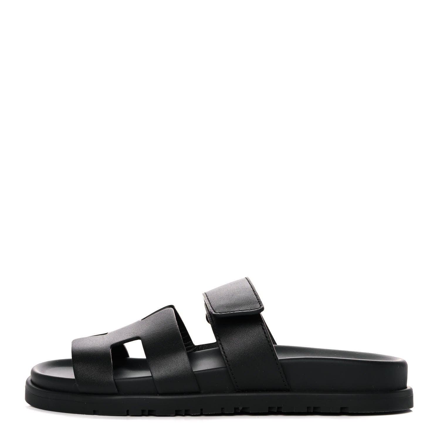 Hermes Calfskin Womens Chypre Sandals 35 Black 1 of 9