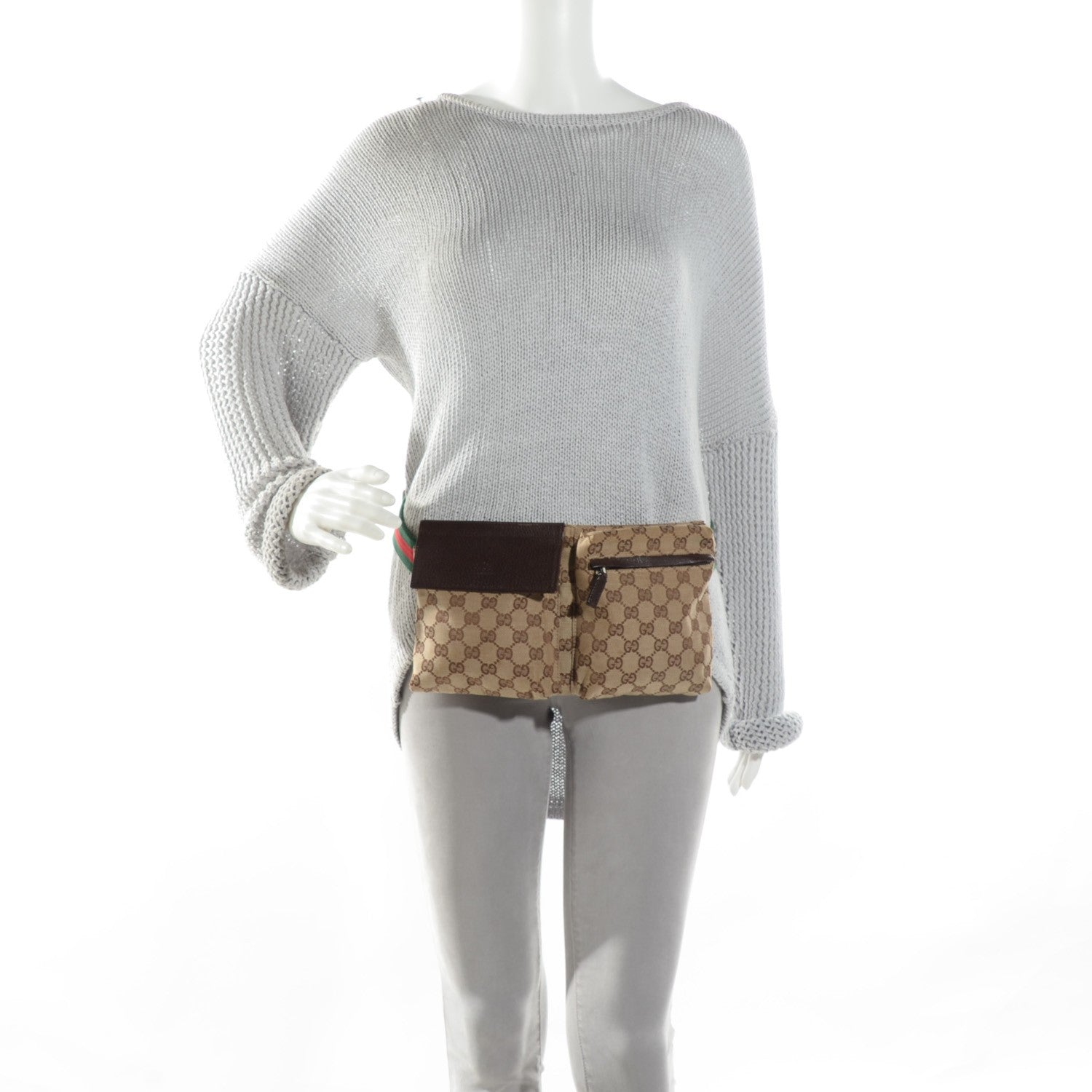 Gucci Monogram Web Belt Bag Dark Brown 2 of 7
