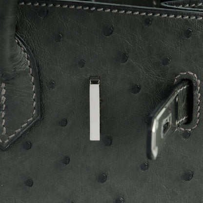 Hermes Ostrich Birkin 30 Graphite 18 of 27