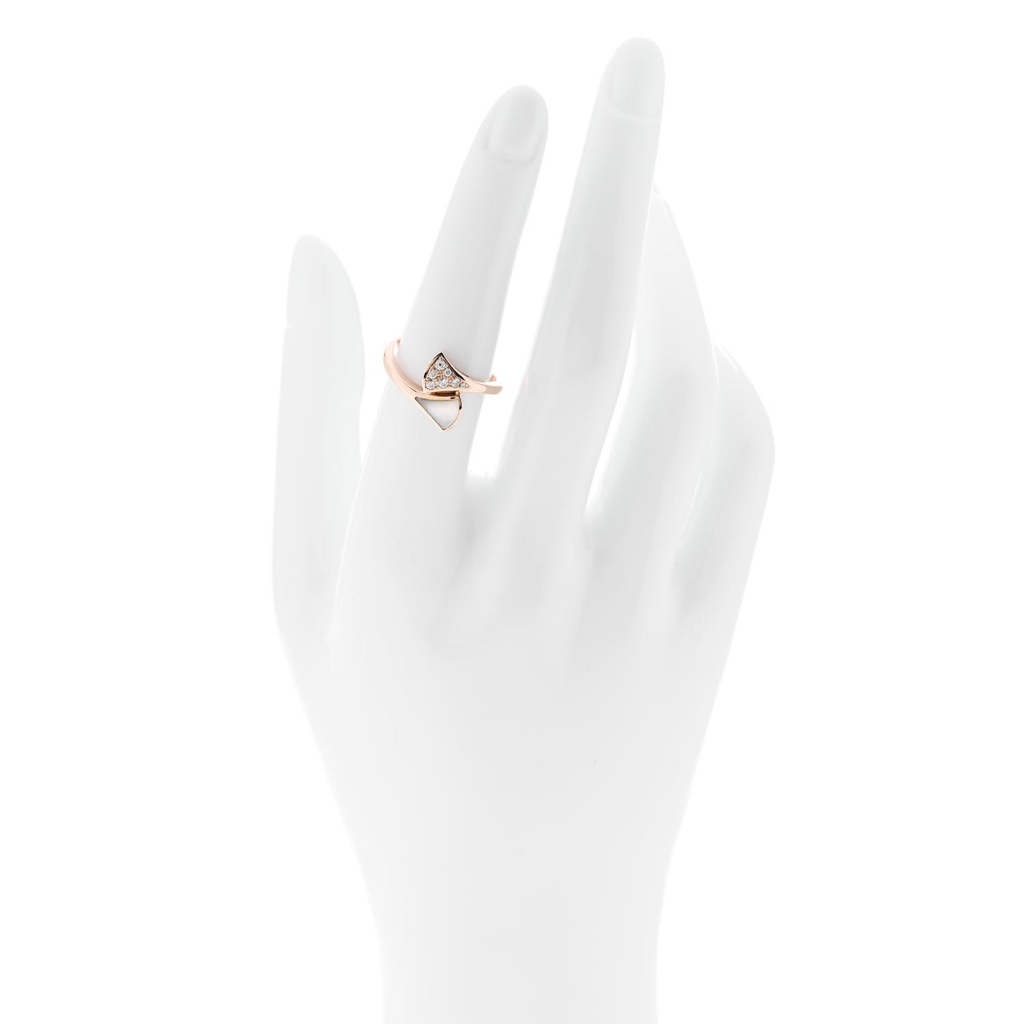 18K Rose Gold Diamond Mother of Pearl Divas' Dream Ring 53 6.5
