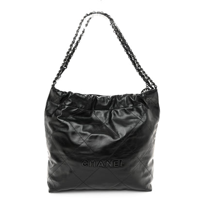 Chanel Shiny Calfskin Quilted Small Chanel 22 So Black 1 of 11