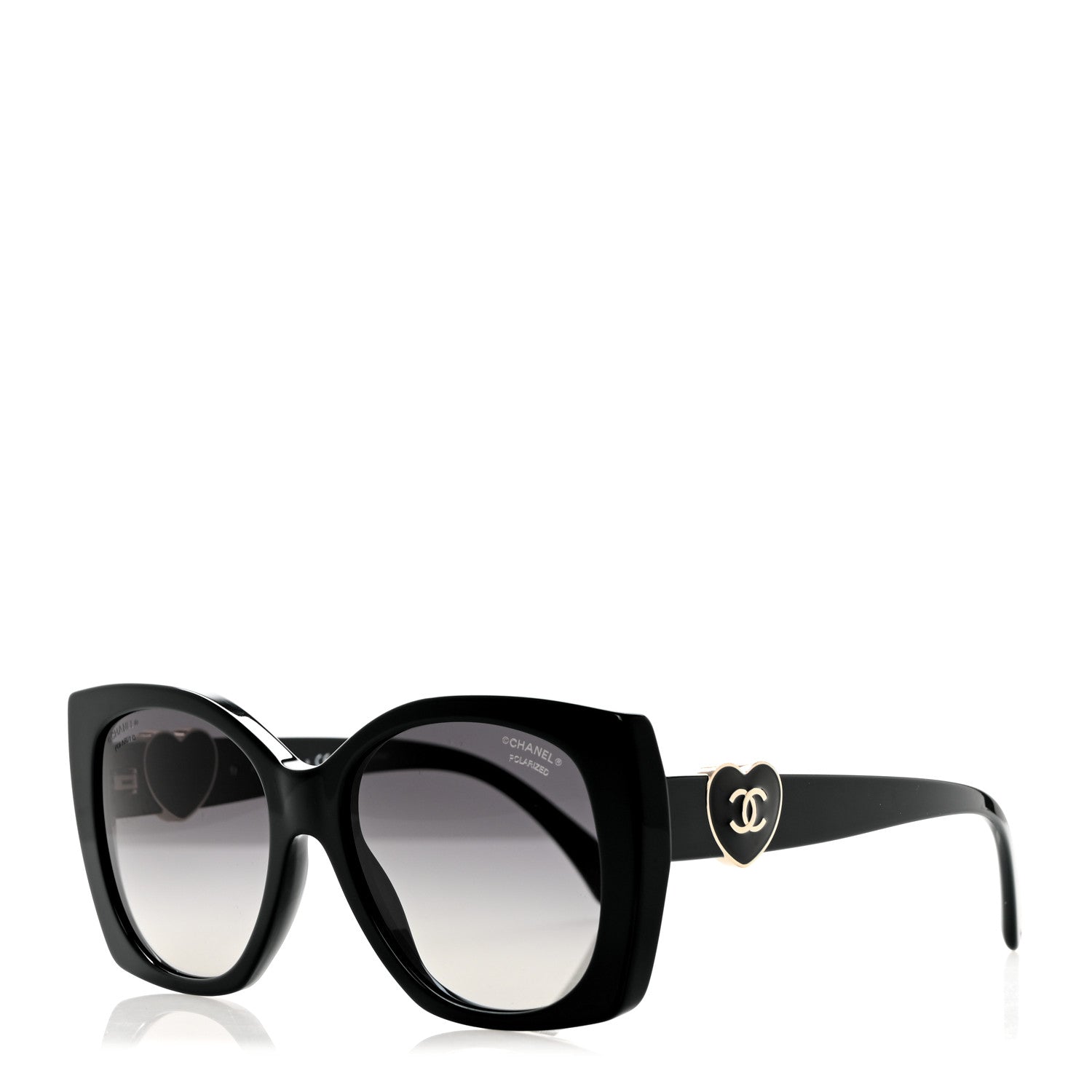 Chanel Acetate Square CC Heart Sunglasses 5519 Black 1 of 8