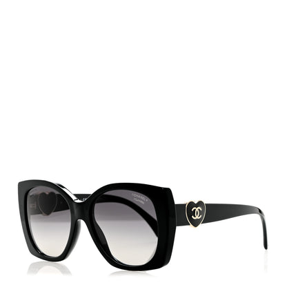 Chanel Acetate Square CC Heart Sunglasses 5519 Black 1 of 8