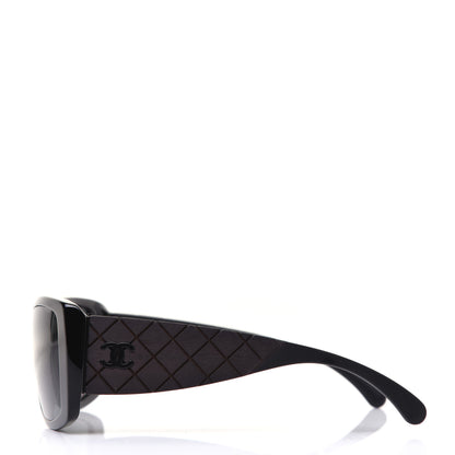 Chanel Wood Rubber Shield Sunglasses 71337A Black 3 of 9