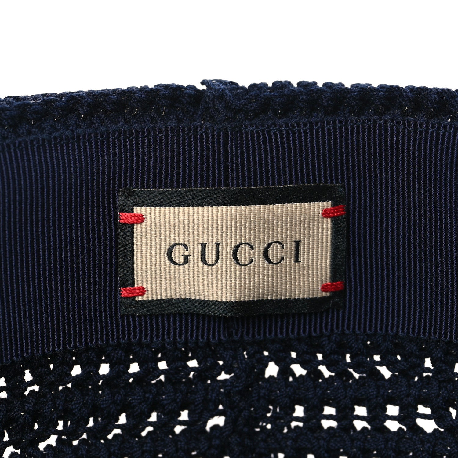 Gucci Cotton Crochet Wide Brim Hat M Navy Blue 7 of 8