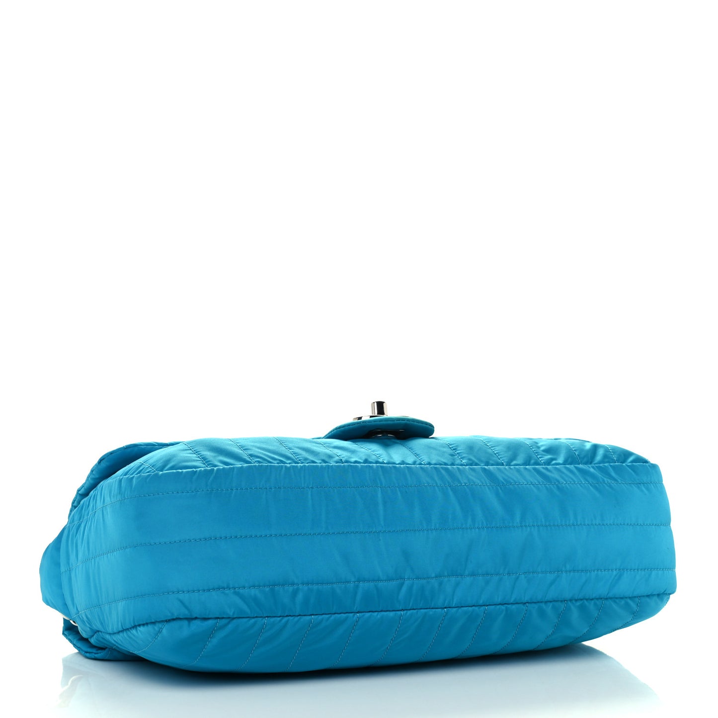 Nylon Vertical Quilted Jumbo Flap Turquoise