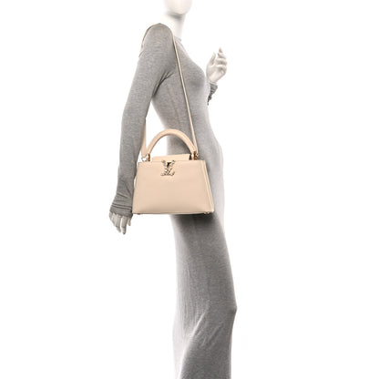 Louis Vuitton Taurillon Bloom Capucines BB Powder Beige 2 of 9