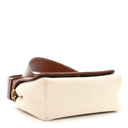 Burberry Calfskin Canvas Horseferry Print Hackberry Crossbody Bag Natural Tan 4 of 9