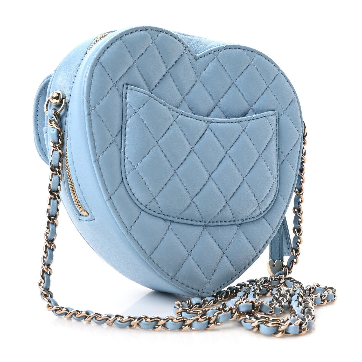 Chanel Lambskin Quilted CC In Love Heart Bag Light Blue 2 of 10
